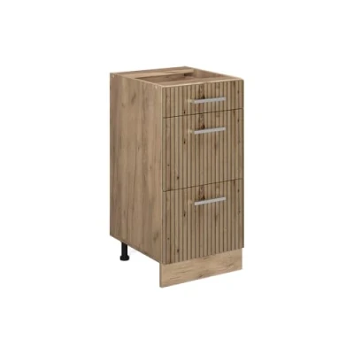 Abbildung von Vicco Küchenunterschrank R Line, Artisan Eiche/Goldkraft Eiche, 40 cm mit Schubladen, ohne Arbeitsplatte