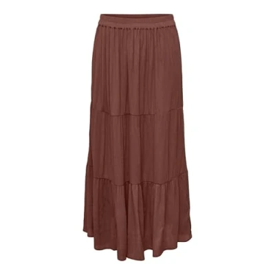 Abbildung von ONLY Onlmikka LIFE LONG Skirt Faltenrock, Damen, Größe: XL, Henna