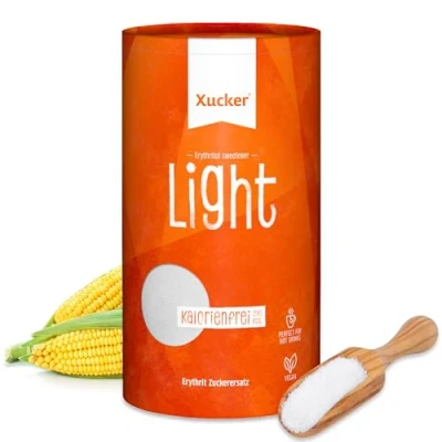 Abbildung von Xucker Light Erythrit 1kg Dose kalorienfreier Kristallzucker Ersatz als Vegane &amp; zahnfreundliche Zucker Alternative I zuckerfrei 0 kcal 100% sweet