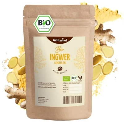 Abbildung von Bio Ingwerpulver (500g) Ingwer gemahlen Ingwerwurzel perfekt fuer Ingwertee Ingwertinktur Ingwerwasser oder zum Kochen