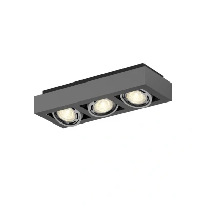 Abbildung von Arcchio Deckenleuchte Ronka, dimmbar, Leuchtmittel nicht inklusive, Modern, Aluminium, Metall, dunkelgrau, 3 flammig, GU10,