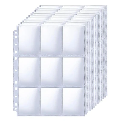 Abbildung von PALUDO 900 Pockets Sammelkarten Hüllen Transparent, 50 Seiten Pro 18 Pocket Pages Leere Sammelalbum Sammelmappe, Kartenfolien Kartenhüllen, Taschen Folien für Vielzahl von Ringbücher