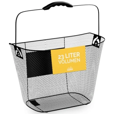 Abbildung von DANSI Fahrradkorb vorne I mit Express Klick Halterung Schwarz, Fahrrad Korb für 33x26x27 cm