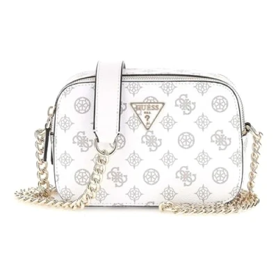 Abbildung von Guess Noelle Crossbody Camera Umhängetasche, Damen, Größe: One Size, White logo