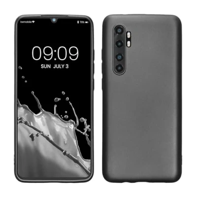 Abbildung von kwmobile Case kompatibel mit Xiaomi Mi Note 10 Lite Hülle Schutzhülle aus Silikon metallisch schimmernd Handyhülle Metallic Grau