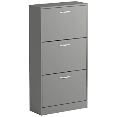 Abbildung von Vida Designs 31 Schuhschrank, Holz Aluminium, Grau, Furniture Set