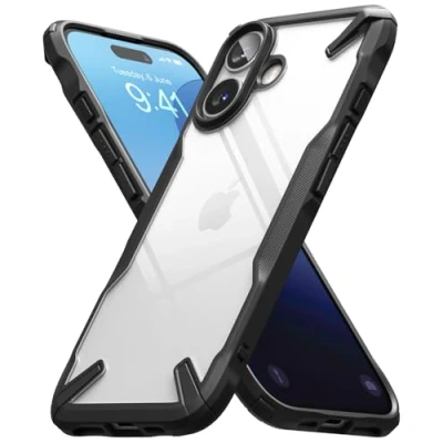 Abbildung von Ringke Fusion X Case Kompatibel mit iPhone 16 Hülle, [Robuste Schutz] Robuster Bumper Stoßfest Anti Kratzer Fortschrittliche Handyhülle Black