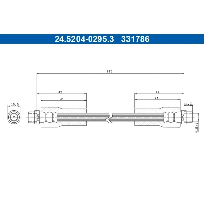Abbildung von ATE 24.5204 0295.3 Bremsschläuche 295mm AUDI: A6 C5 Avant, A4 B5 Limousine, VOLKSWAGEN: Passat GP Variant, Variant