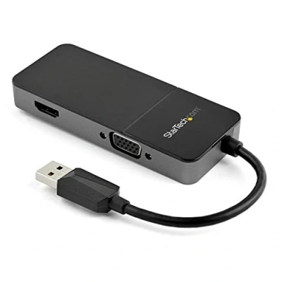 Abbildung von StarTech.com USB 3.0 auf HDMI und VGA Adapter 4K/1080p Typ A Dual Monitor Multiport Konverter Externe Video Grafikkarte für mehrere Bildschirme Multi Display (USB32HDVGA)