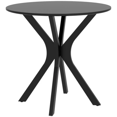 Abbildung von HOMCOM Esstisch Moderner Esszimmertisch Kaffeetisch mit Spider Stahlgestell (Runder Tisch, 1 St., Küchentisch), Schwarz Ø78 x 75 cm