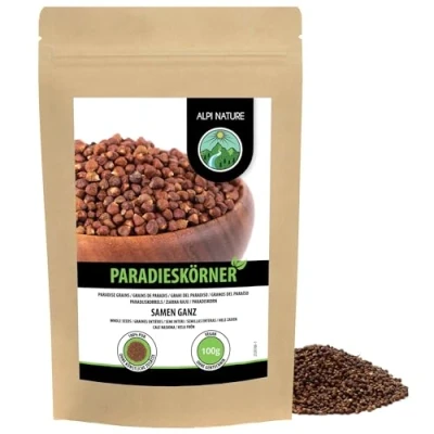 Abbildung von Meleguetapfeffer (100g), Paradieskörner, Guineapfeffer aus kontrolliertem Anbau, Melegueta Pfeffer laborgeprüft, 100% rein und naturbelassen