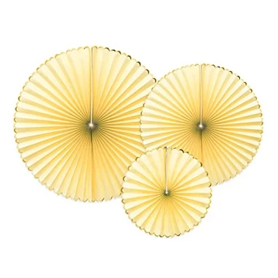 Abbildung von PartyDeco Satz von Papier Rosetten Helles Gelb Dekoration hängende Fans Stern Pumpen Löschpapier Silvester Hochzeit Geburtstag Baby Shower