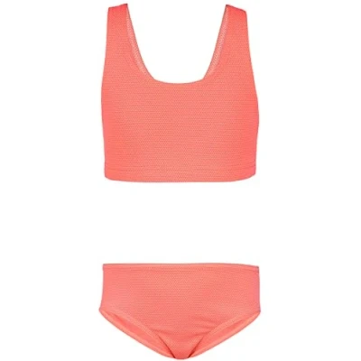 Abbildung von Aquarti Mädchen Sport Bikini Racerback Bustier &amp; Bikinislip, Farbe: Jacquard Punkte Orange, Größe: 146