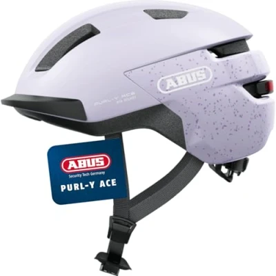 Abbildung von ABUS Fahrradhelm Purl Y ACE mit LED Licht geeignet Fahrten auf E Bike und S Pedelec Trendiger NTA Schutzhelm für Erwachsene Jugendliche Lavendel (Light Lavender), Größe