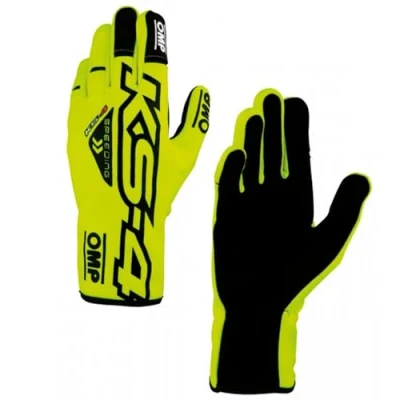 Abbildung von Ompracing Omp Kart KS 4 Handschuhe, Gelb/Schwarz, Größe XS