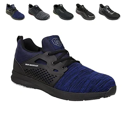 Abbildung von Iron Mountain Herren Arbeit &amp; Utility Sicherheits Turn mit Stahlkappen und Schutz Midsole Arbeitssicherheit Trainer Schuhe S1P SRC, Blau, 46 EU