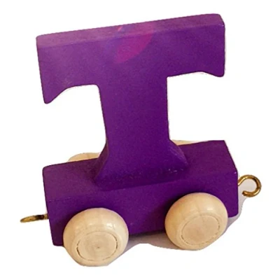 Abbildung von FunWorldToys® Buchstabenzug Bunt Holzeisenbahn Namenszug aus Holz (Buchstabe T)