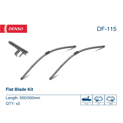Abbildung von Scheibenwischer Denso Flat DF 115 Rahmenlos MERCEDES BENZ: E Klasse T modell, Limousine, CLS Coupe, VOLKSWAGEN: Touareg I, II