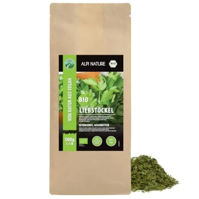 Abbildung von Bio Liebstöckel getrocknet (500g), gerebelt, aus kontrolliert biologischem Anbau, laborgeprüft, 100% rein und naturbelassen