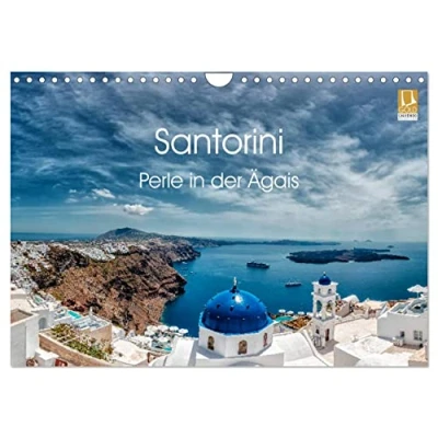 Abbildung von Santorini Perle in der Ägais (Wandkalender 2025 DIN A4 quer), CALVENDO Monatskalender
