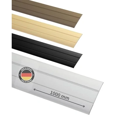 Abbildung von Gedotec Übergangsprofil selbstklebend Silber 1000 mm Alu I Länge 1m, Breite 37 Made in Germany Übergangsschiene Aluminium eloxiert, Übergangsleiste ohne bohren, Abdeckleiste