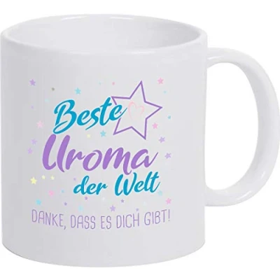 Abbildung von ShirtInStyle, Geschenkset, Tasse beste Uroma der Welt, danke das es dich gibt! Farbe weiß