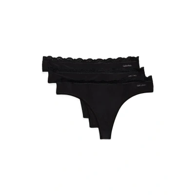 Abbildung von Calvin Klein Underwear Thong 3 PACK Stretch String, Damen, Größe: XS, Black