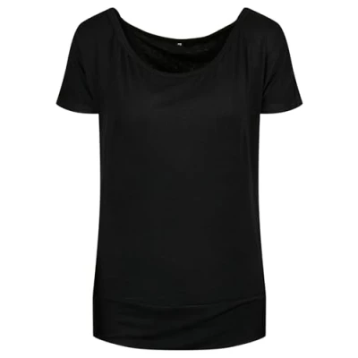 Abbildung von Build Your Brand Damen By040bd ladies Viscose Tee T Shirt, Schwarz, M EU