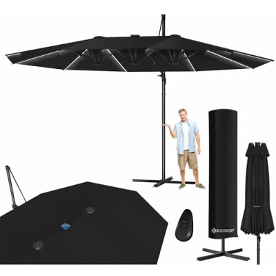 Abbildung von KESSER Sonnenschirm, Sonnenschirm Doppelsonnenschirm 4,6m x 2,7m Ampelschirm