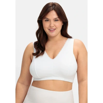 Abbildung von Sheego Bustier, Damen, Größe: 100F, Marine weiß