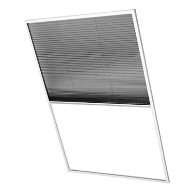 Abbildung von Ventanara® Insektenschutz Dachfensterplissee Fliegengitter Aluprofile Bausatz kürzbar (80 x 160 cm, WEISS)