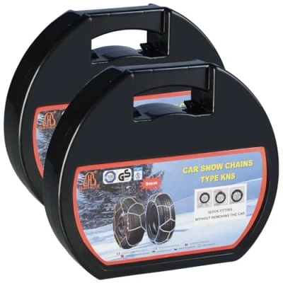 Abbildung von Lescars Kette Auto: 2er Set Schneeketten Größe XL für Reifen 245/45 R18 u.v.m. (Autzubehöre, Auto Zubehör)