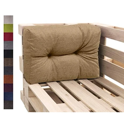 Abbildung von sunnypillow Palettenkissen Auflage Set für Europaletten Indoor und Outdoor Palettenpolster Palettensofa Kissen mit schöner Steppung viele Farben Größen zur Auswahl Seitenkissen 65 x 60, Sandfarben