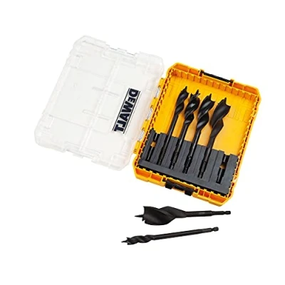 Abbildung von Dewalt Extreme Holzbohrer Set DT90238 (6 teilig, für schnelle und genaue Bohrlochergebnisse in hart Weichholz, Bauholz, MDF Spanplatte, eine Medium ToughCase)