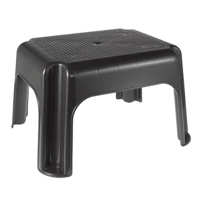 Abbildung von keeeper Tritthocker GS &amp;TÜV geprüft bis 150 kg, 24cm hoch, Polypropylen, Grau/Graphit, 36,5 x 30 24 cm