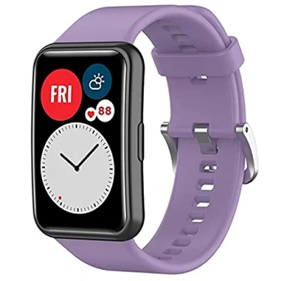 Abbildung von Wownadu Armband Kompatibel für Huawei Watch Fit/Watch Fit New/Watch Elegant/Watch SE, Armbänder Flieder Damen Herren Ersatzarmband, Verstellbarer Sport Uhrband,(kein uhr)