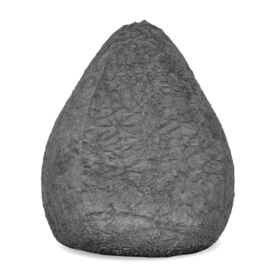 Abbildung von Lumaland Fluffy Sitzsack Kinderzimmer Sitzkissen 60 x 45 cm Waschbarer Bezug aus Webplüsch Flauschiger &amp; weicher Kinder Bodenkissen Passend für Mädchen Jungen 120L Volumen [Grau]