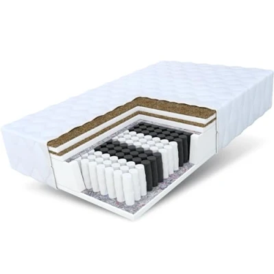 Abbildung von FDM Home MAX Double Matratze 180x200 cm Taschenfederkern Höhe 26 Härtegrad H3 H5 7 Liegezonen Öko Tex Allergikergeeignet Bezug Waschbar Kokosfaser Einlage