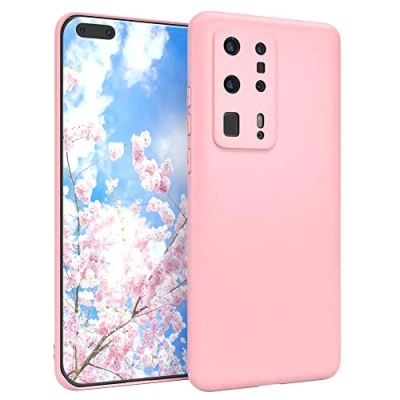 Abbildung von EAZY CASE Handyhülle Silikon mit Kameraschutz kompatibel Huawei P40 Pro Plus in Hellrosa, Rosa, Ultra dünn, Slimcover, Silikonhülle, Hülle, Softcase, Backcover