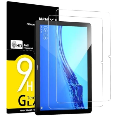 Abbildung von NEW&#039;C 2 Stück, Schutzfolie für Huawei MediaPad T5 10,1 Zoll, Panzer Schutz Glas Folie,9H Härte,HD Displayschutzfolie, 0.33mm Ultra klar