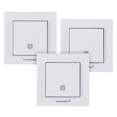 Abbildung von Homematic IP Smart Home 3er Set Temperatur und Luftfeuchtigkeitssensor innen, steuert digital Heizkörper/Fußbodenheizung per App, Alexa, Google Assistant, Temperaturmessung, Energie sparen