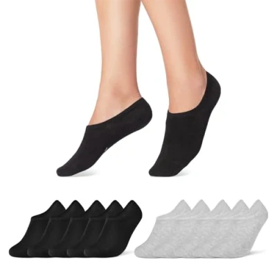 Abbildung von 10 Paar Sneaker Socken Damen &amp; Herren Füßlinge Schwarz Weiß Grau Baumwolle 16805 WP (Schwarz 35 38)