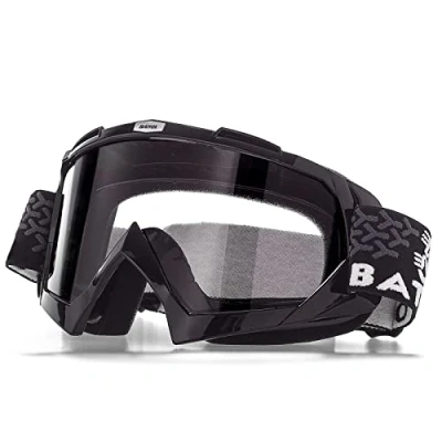 Abbildung von KINGBIKE Motocross Brille Mtb Dirt Bike ATV Crossbrille goggle Sicherheit Tactical Riding Motorradbrillen für Herren Damen Jugend Fit ÜBer (Schwarz Durchsichtig, Erwachsene)