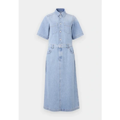 Abbildung von Marc O&#039;Polo denim Dresses A Shape MIDI Length Jeanskleid, Damen, Größe: Medium, Light blue