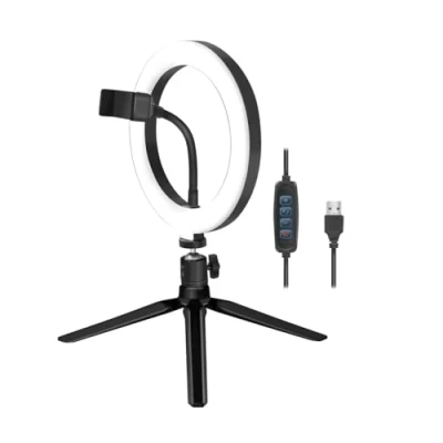Abbildung von LogiLink Smartphone Ringlicht (Ø 20 cm) mit Stativ und Controller, für 47 Smartphones