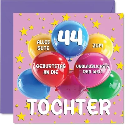 Abbildung von Stuff4 44. Geburtstagskarte Tochter Unglaublichsten der Welt Geburtstagskarten für 44 Jahre von Mama Papa, 145mm Geburtstag Glückwunschkarten