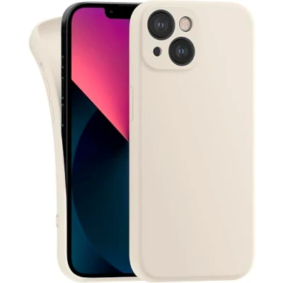 Abbildung von MyGadget Hülle Kompatibel mit iPhone 13 Mini robuste Silikon Schutzhülle TPU Case Slim Silikonhülle Back Cover Kratzfest Handyhülle Matt Beige