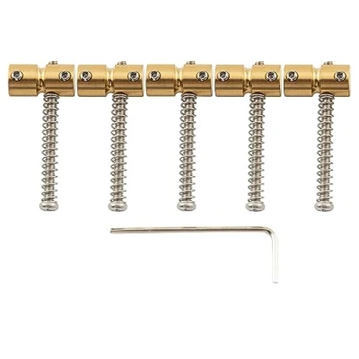 Abbildung von Musiclily Pro 18mm Messing Bass Saitenreiter Saddles für 5 Saiter Precision/Jazz Bass, Original Farbe(5er Set)