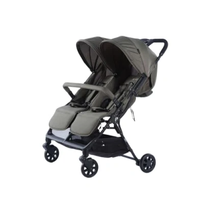 Abbildung von Novi Baby® Foss Go Duo, Zwillingsbuggy von Geburt an bis 15 kg (ca. 3 Jahre), extra großer Korb, leicht und klein faltbar, 5 Punkt Sicherheitsgurt (Grün)