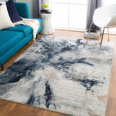 Abbildung von Surya Teppich &quot;Abstract&quot;, rechteckig, 10 mm Höhe, Moderner Designerteppich in Marmor Optik, Kurzflor Wohnzimmerteppich